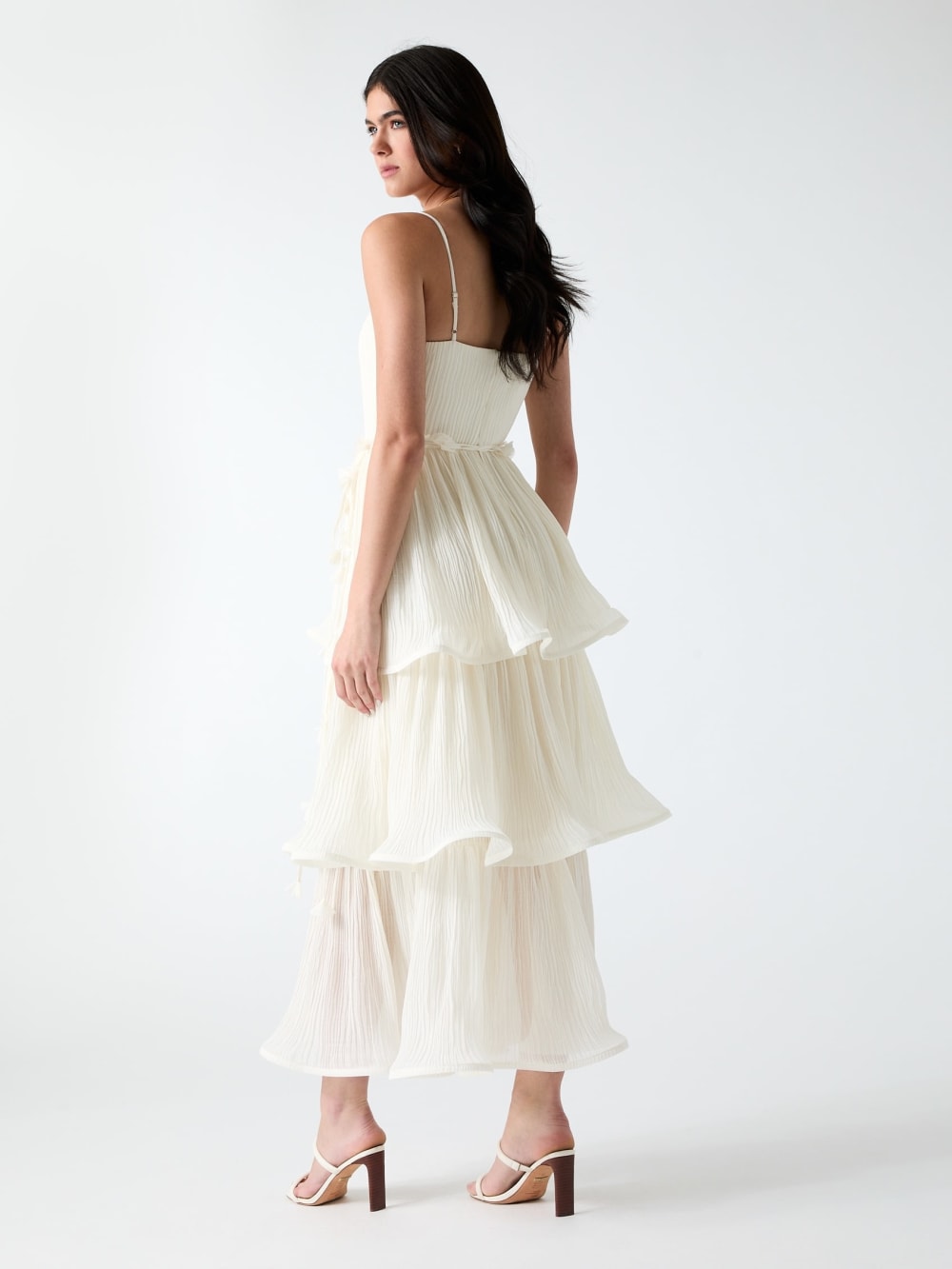 Tiered Chiffon Midi Dress - Guess
