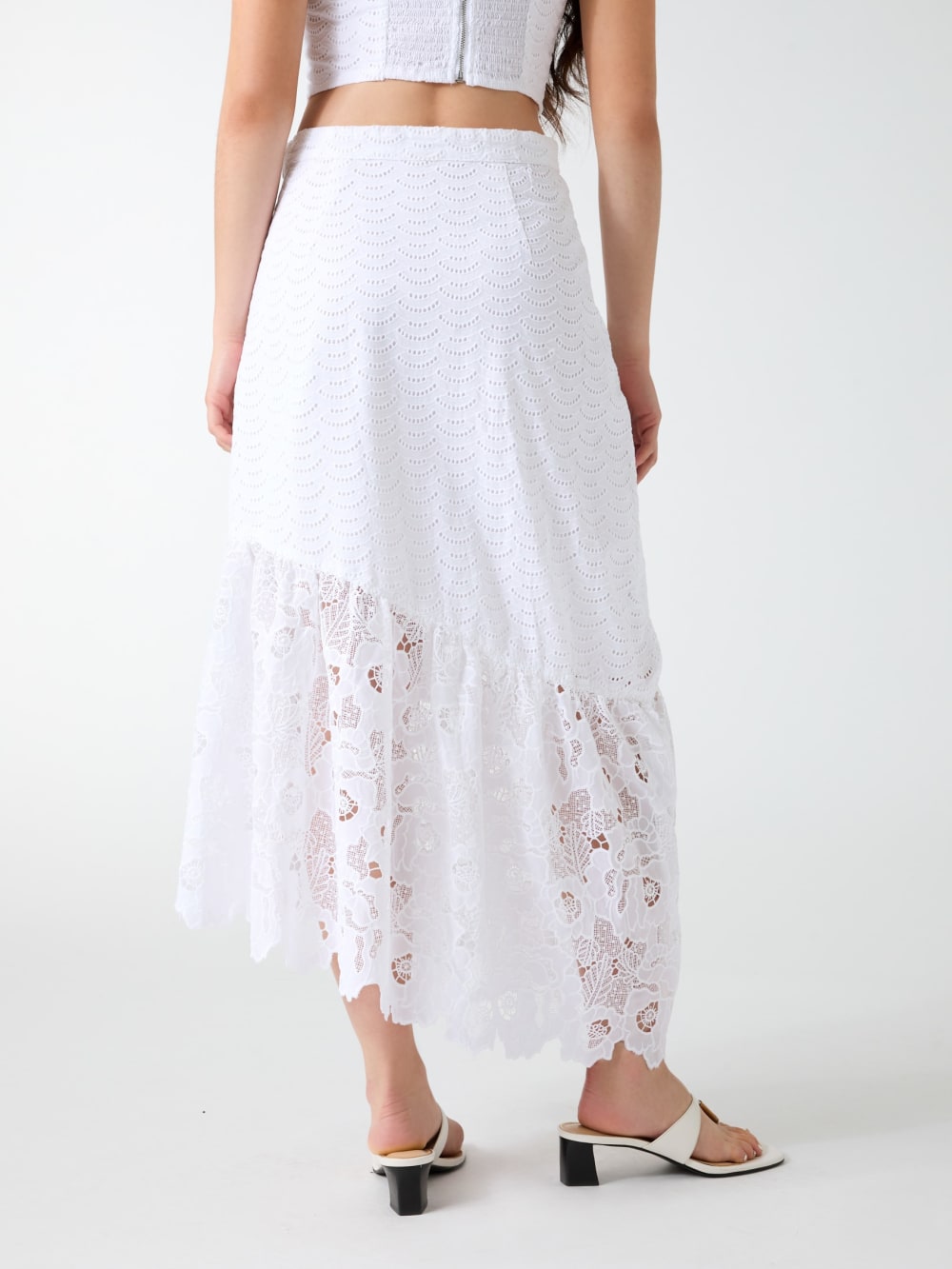 Eyelets midi skirt - Guess