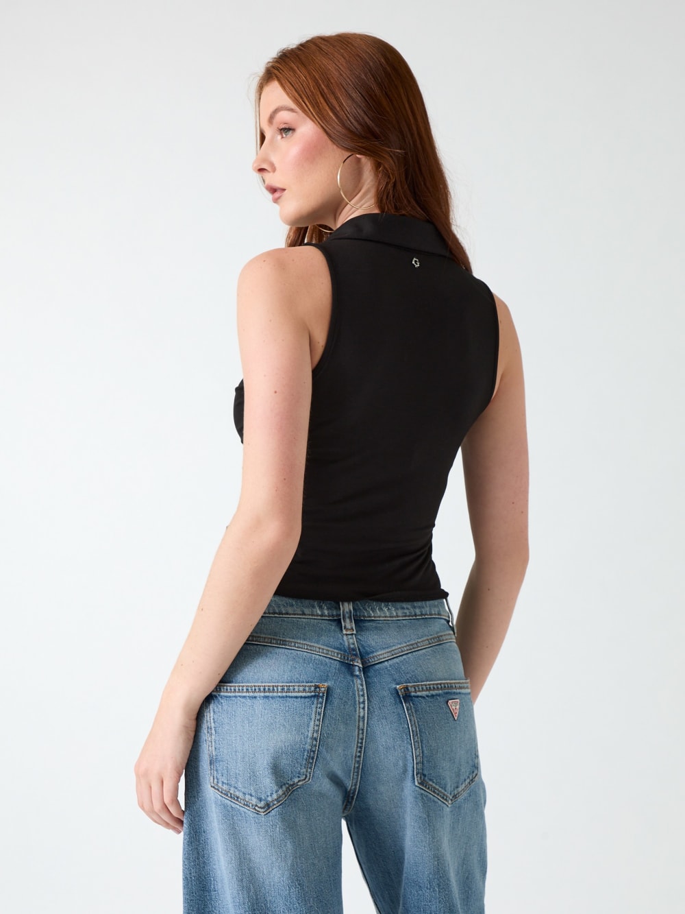 Sleeveless smocked top - Guess