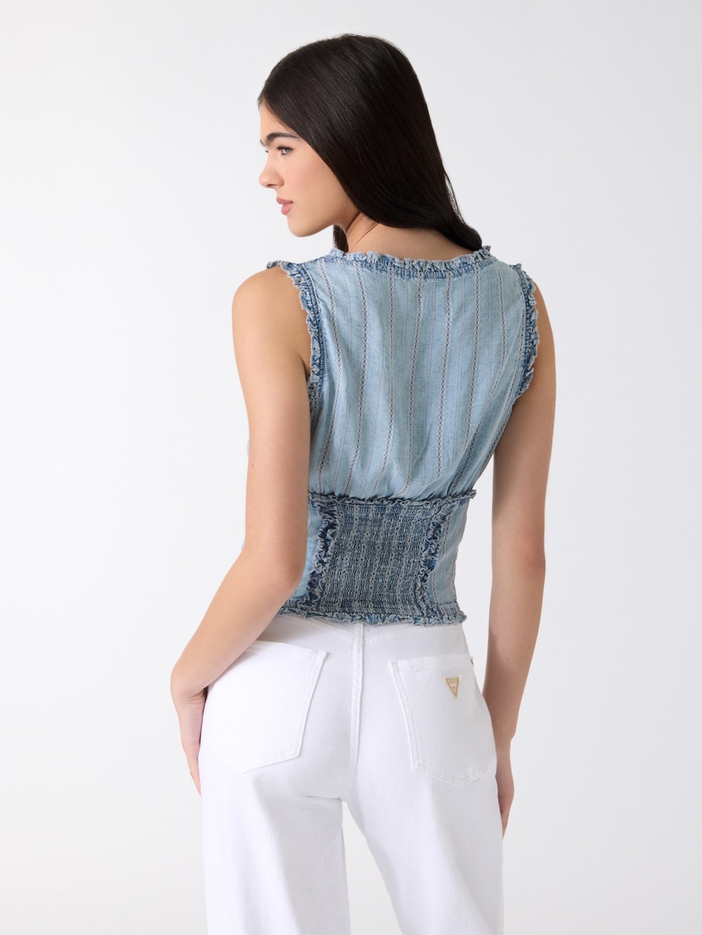Rebeca Chambray Corset Top - Guess