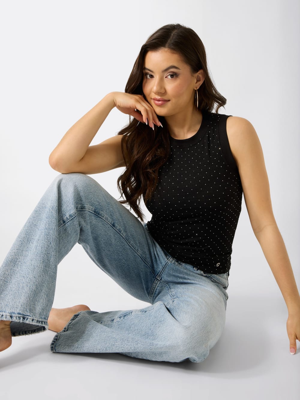 Rhinestones tank top - Guess