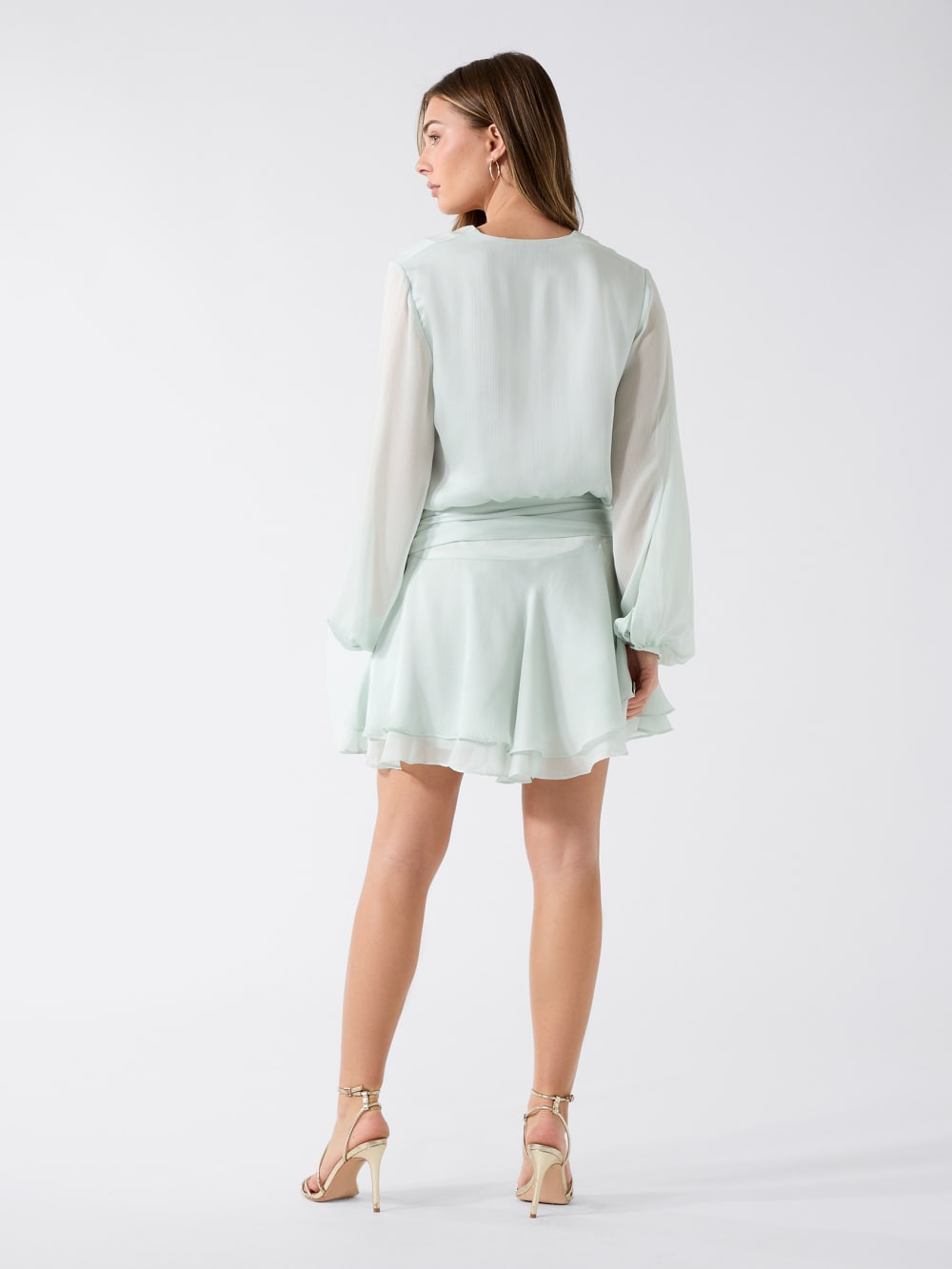 Chiffon Ruffled Mini Dress - Guess