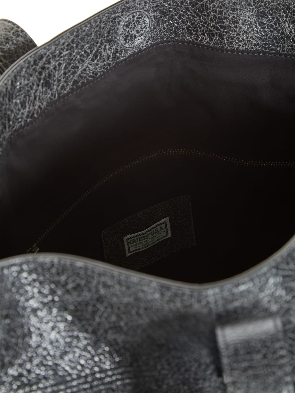 crackle leather tote bag - Guess
