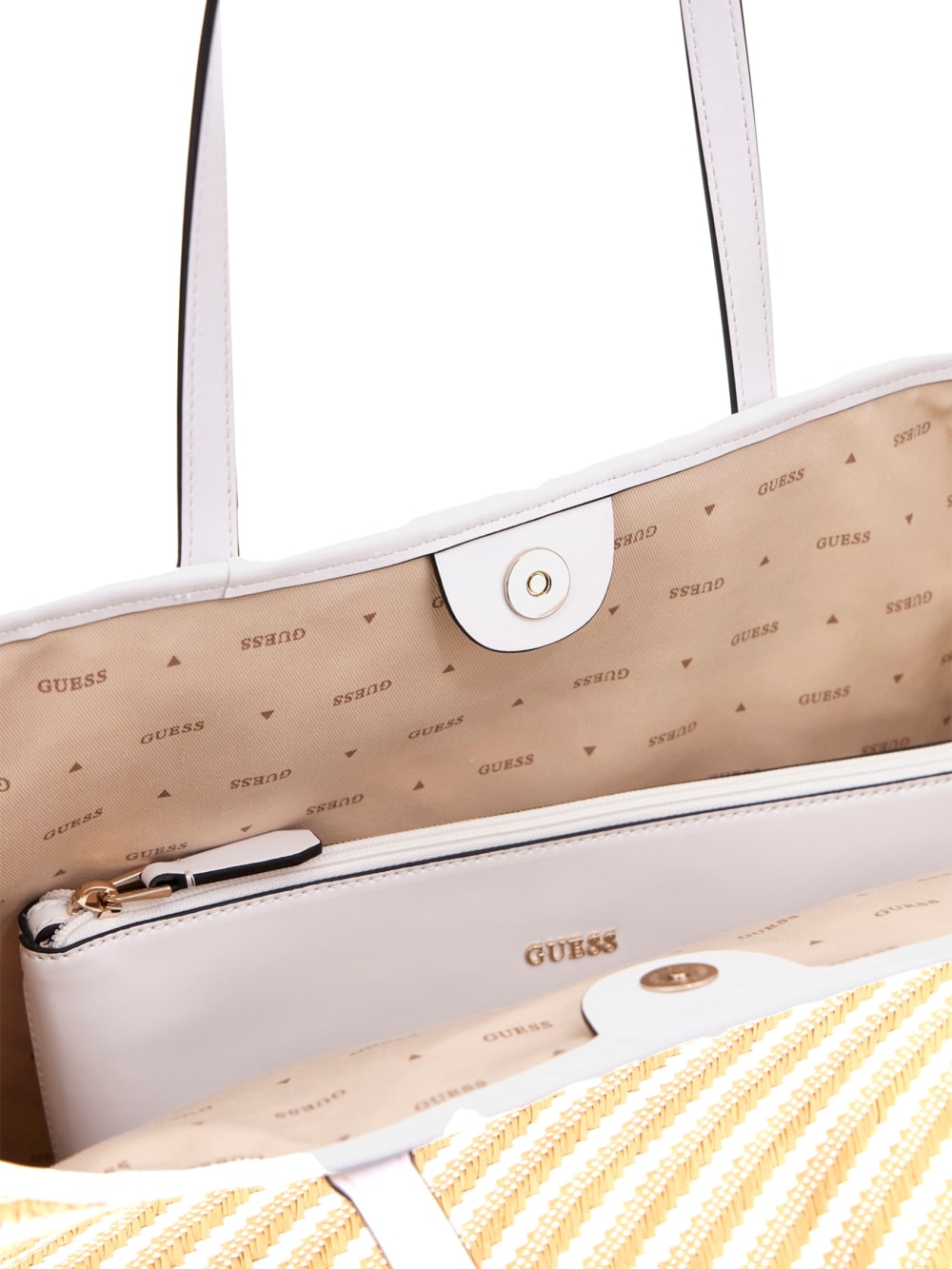 Vikky Woven Straw Tote Set - Guess