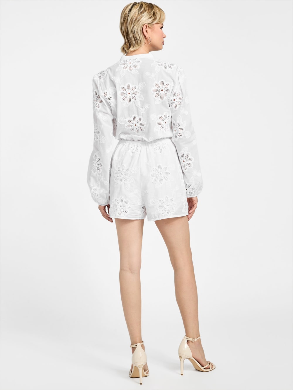 Hazel Embroidered Eyelet Romper - Guess
