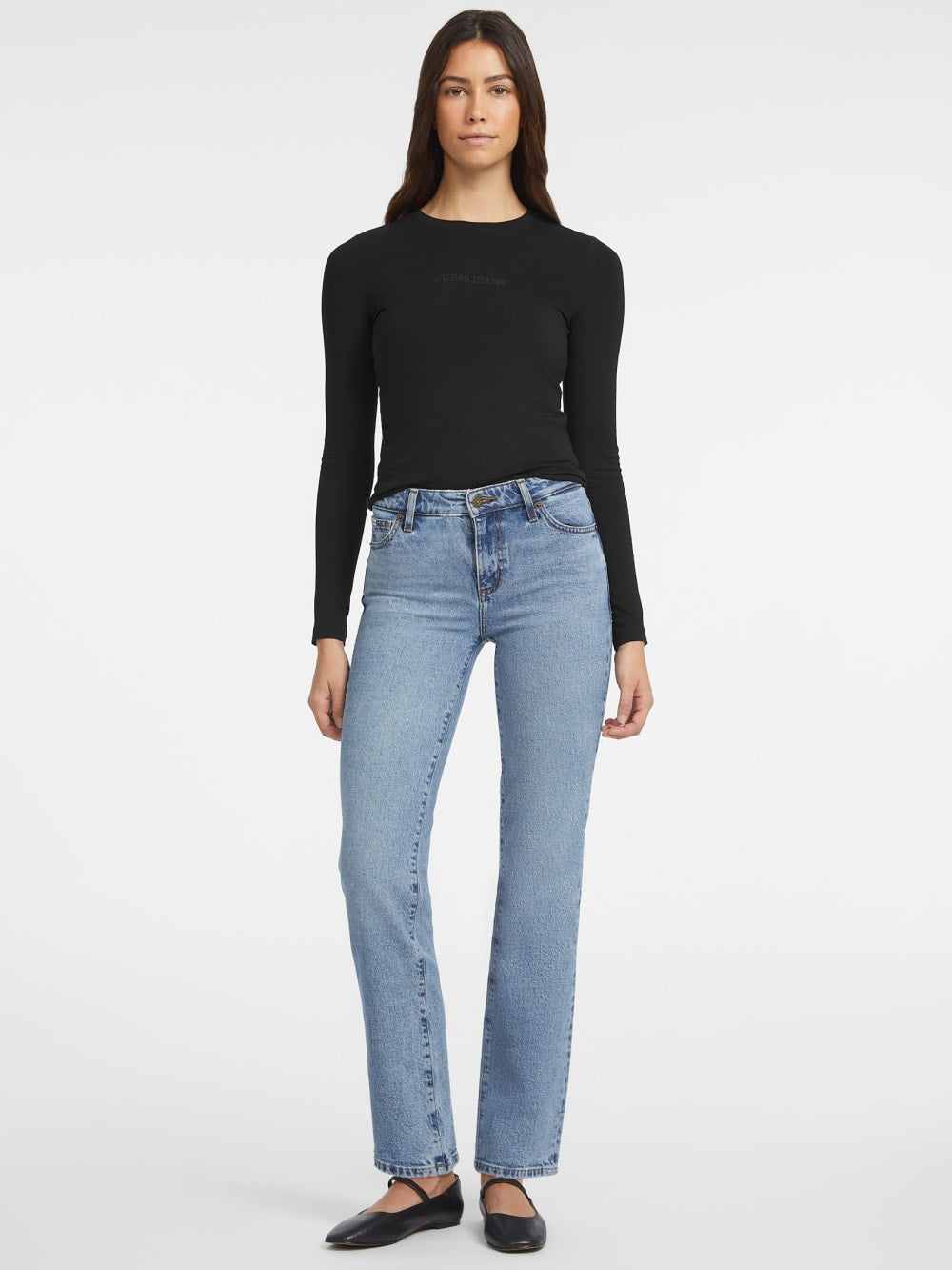 Slim Embroidered Long-Sleeve Tee - Guess