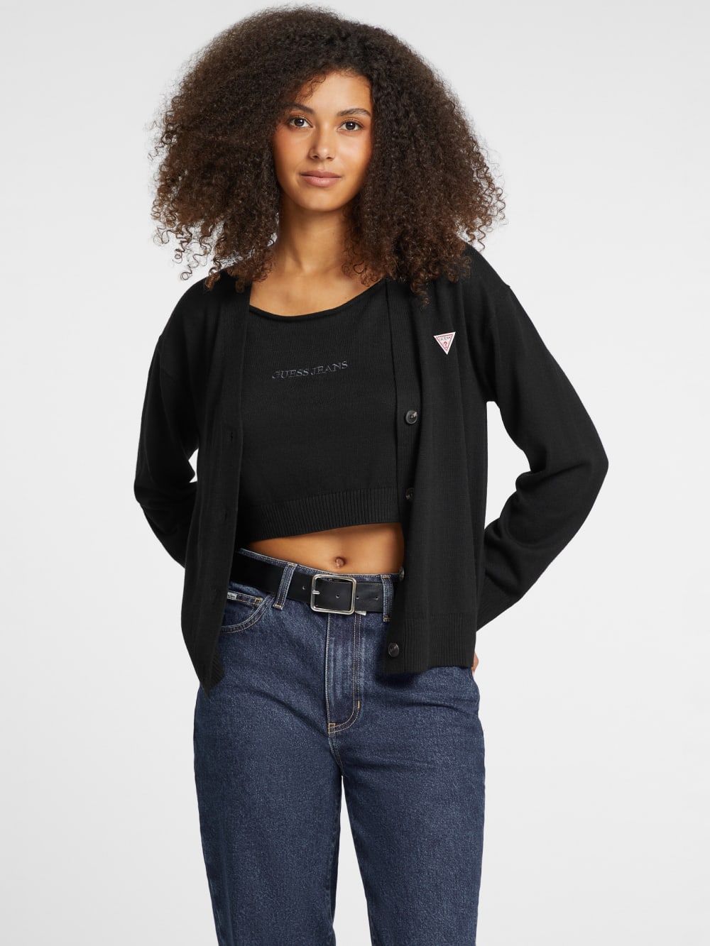 Silk and Wool-Blend Mini Triangle Cardigan - Guess