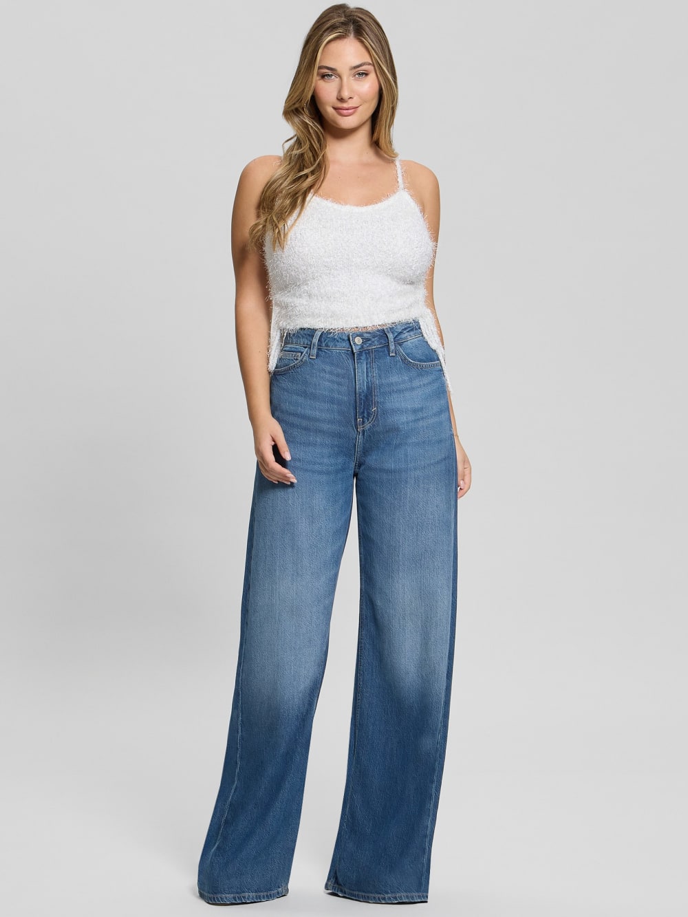 Shirr Eyelash Drawstring Cami - Guess