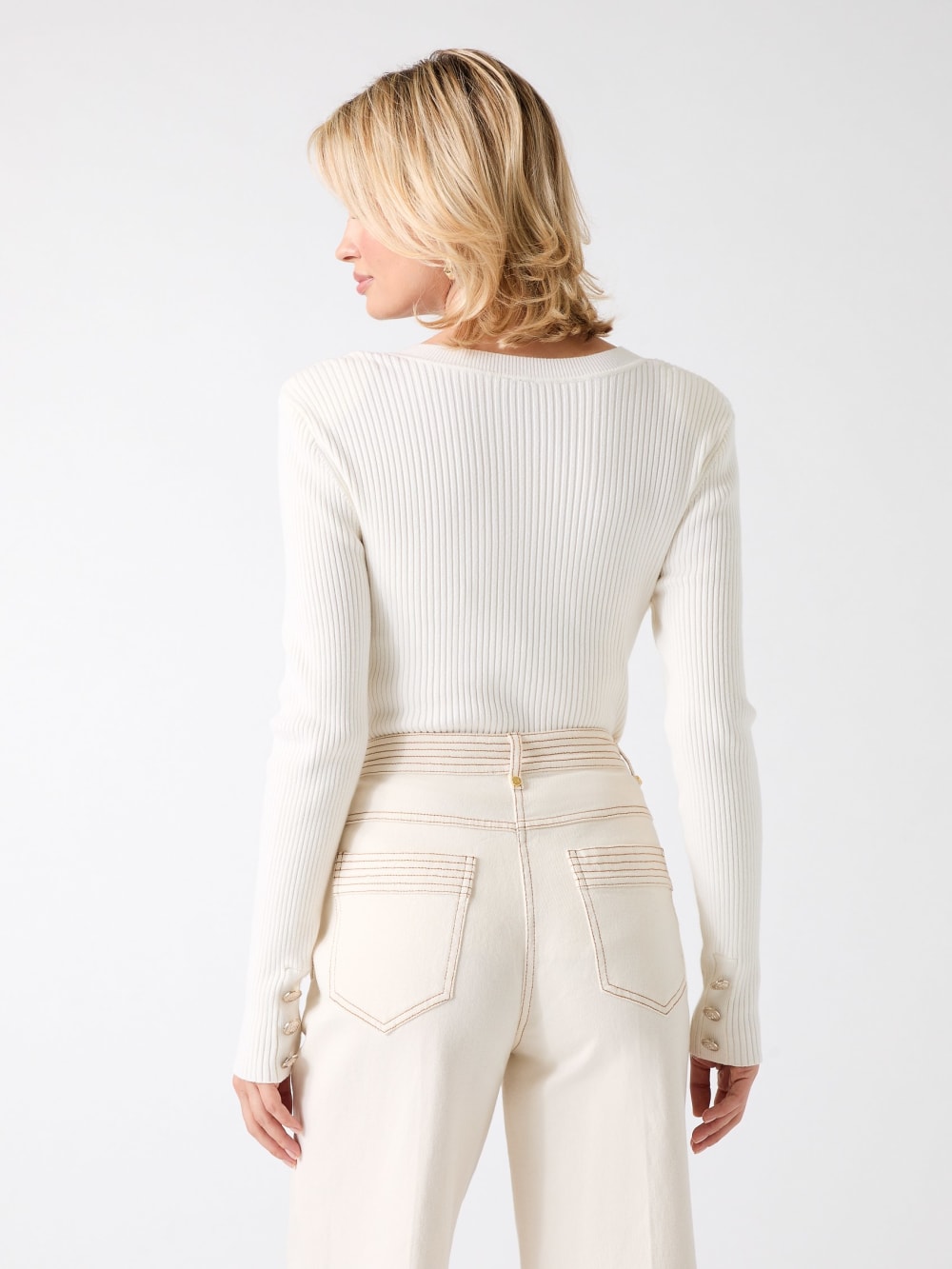 Eco Isa V-Neck Sweater Top - Guess