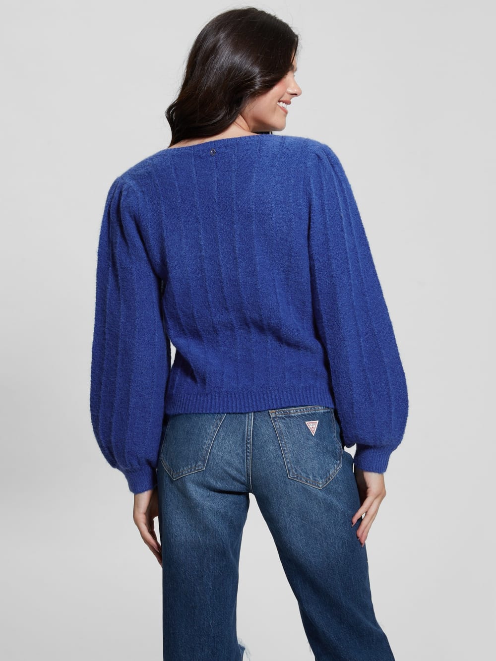 Madeline Textured V-Neck Sweater - Guess