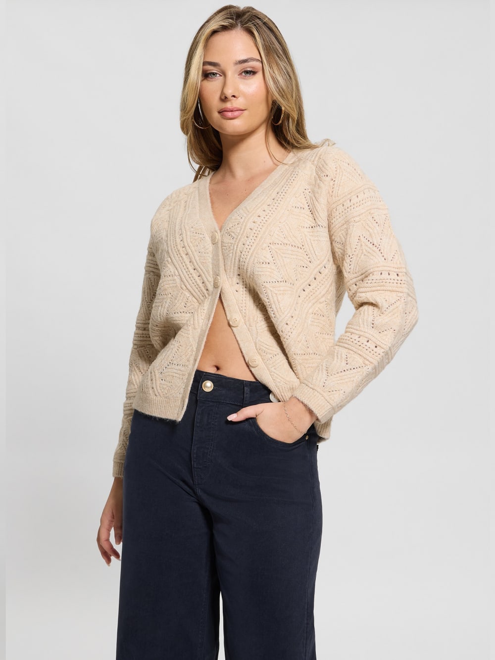 Amelia Pointelle Cardigan - Guess
