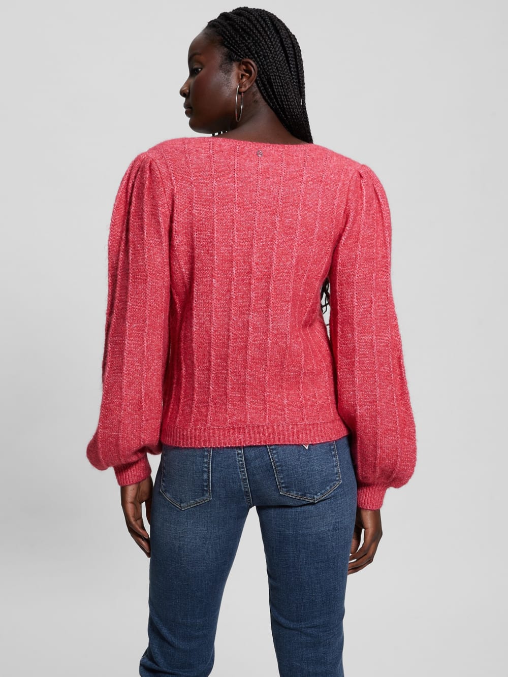 Madeline Textured V-Neck Sweater - Guess