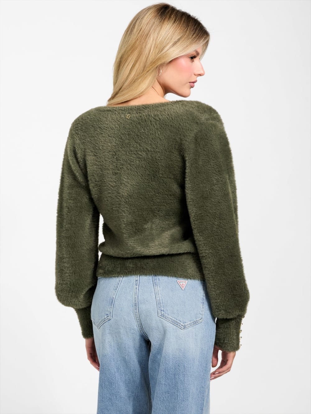 Niko Fuzzy V-Neck Sweater - Guess