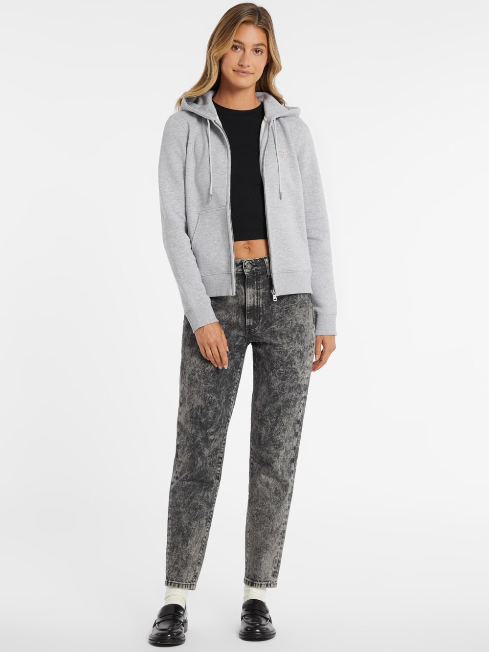 Mini Patch Zip-Up Sweatshirt - Guess