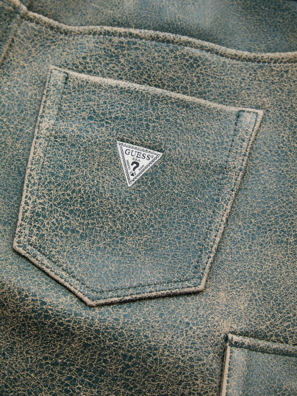 crackled leather cargo pants - Guess
