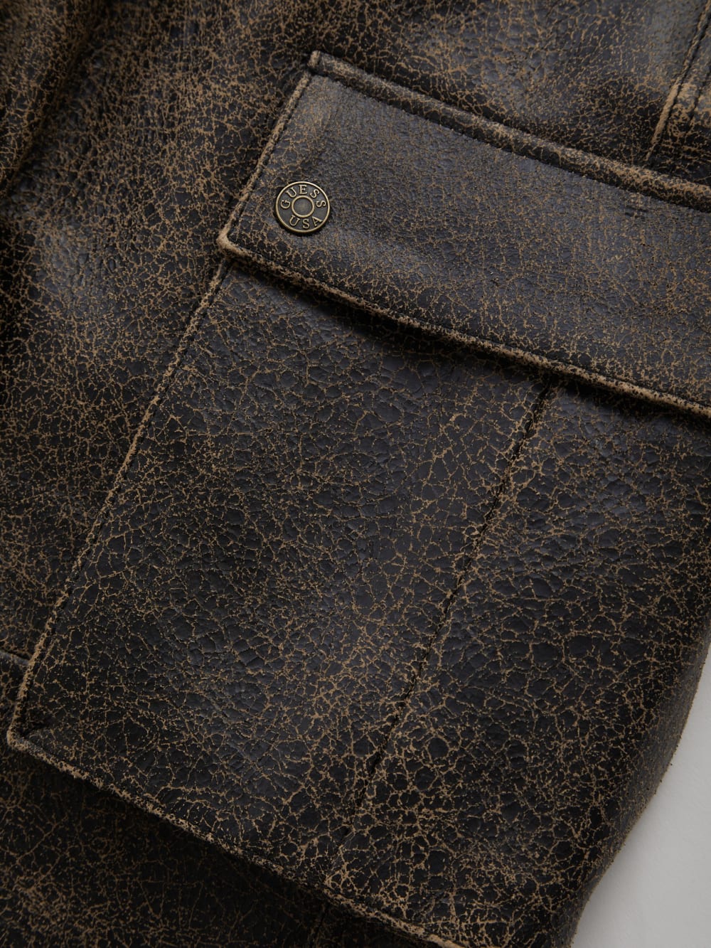 crackled leather cargo pants - Guess
