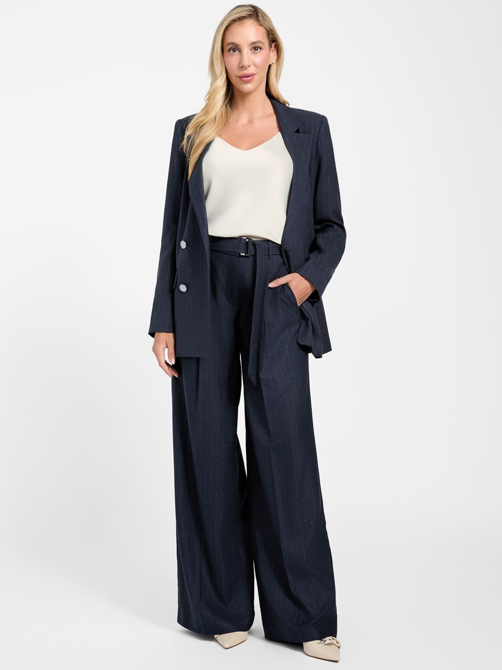 Eco Zanita Pinstripe Relaxed Pants - Guess