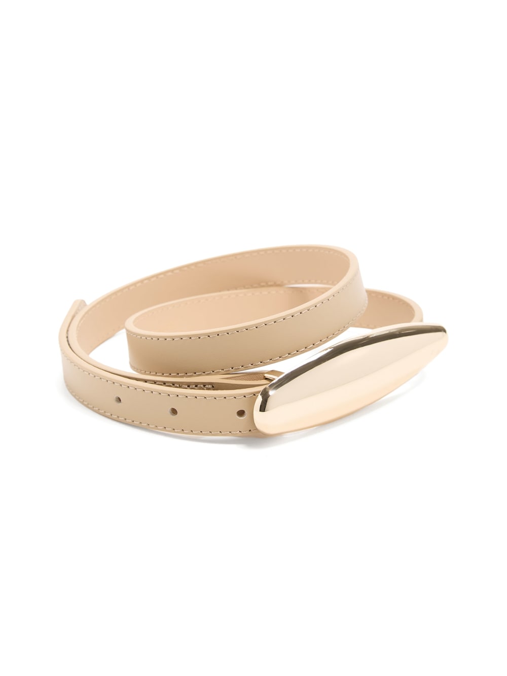 Metallic Buckle Leather Belt - Guess