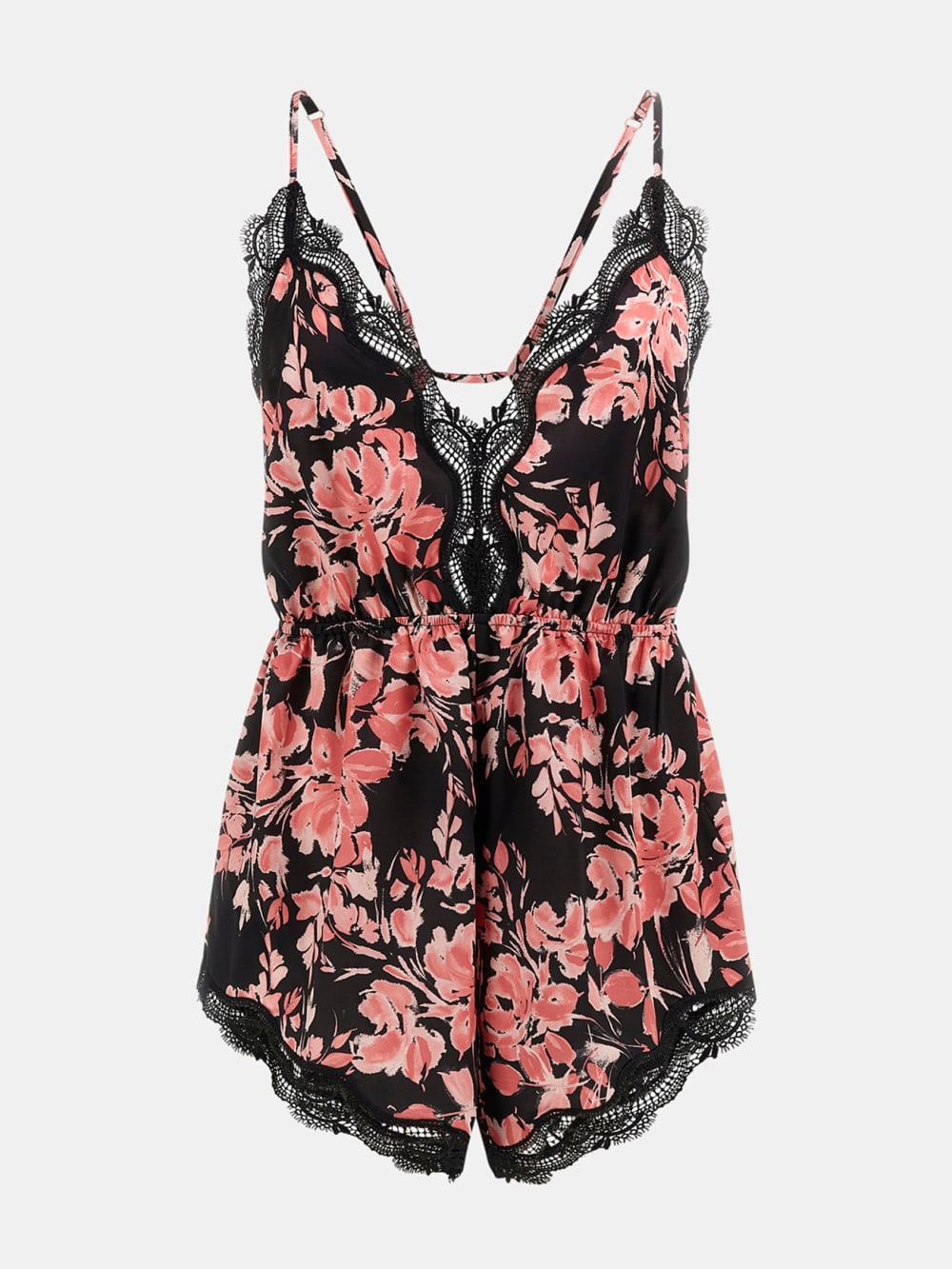 Eco Louise Floral Lace Trim Romper - Guess