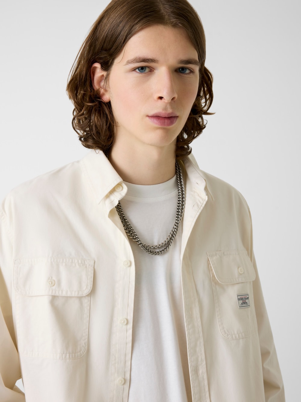 Boxy Crop Pocket Shirt - Guess