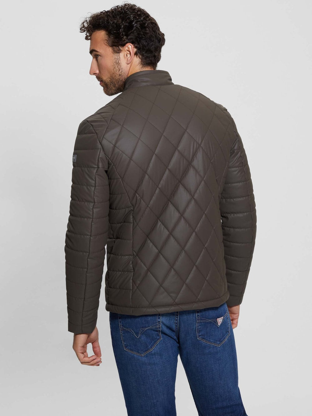 Diamond Quilted Faux-Leather Jacket - Guess