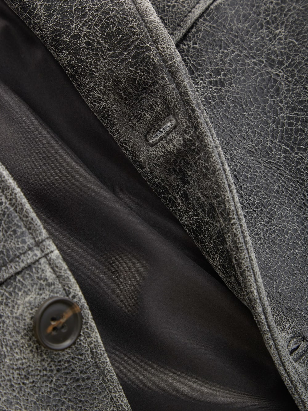 crackle leather coat - Guess