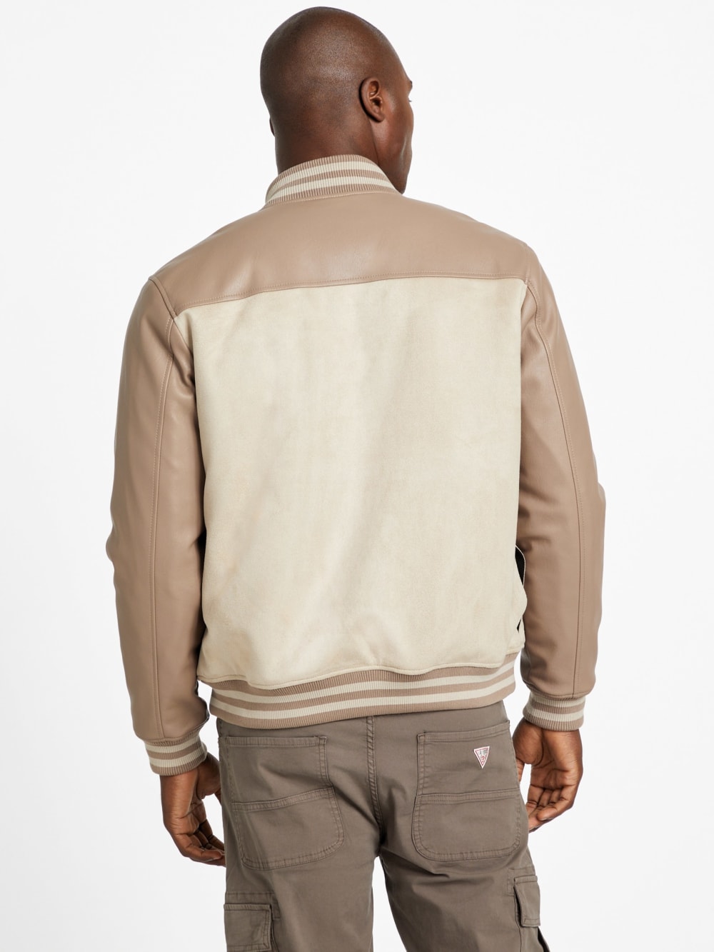 Eco Faux-Suede and Leather Varsity Jacket - Guess