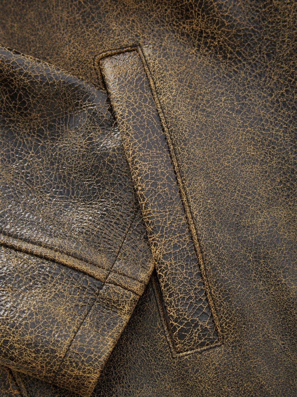crackle leather coat - Guess