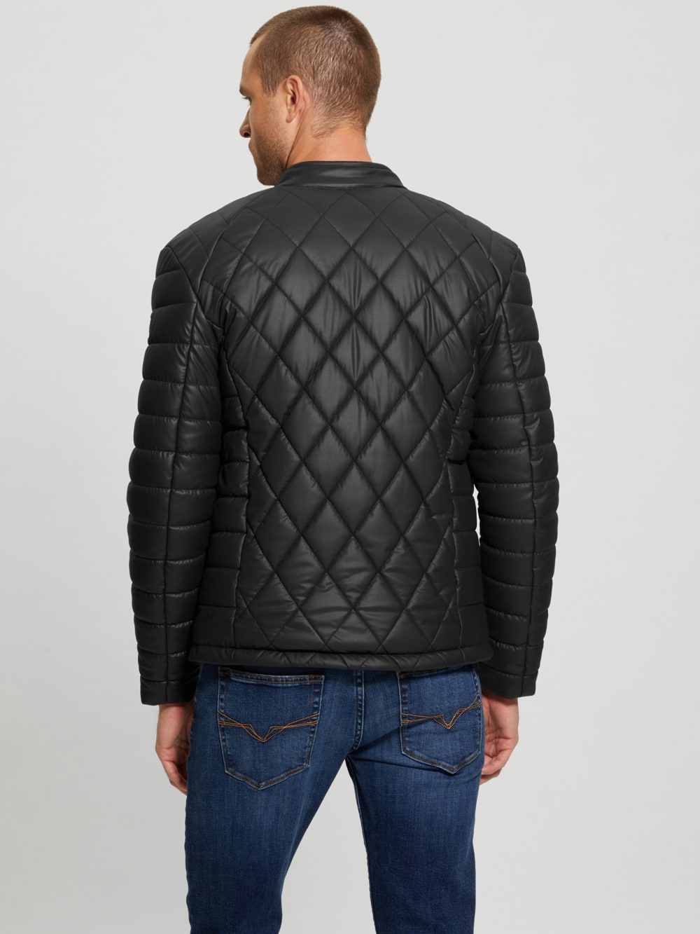 Diamond Quilted Faux-Leather Jacket - Guess