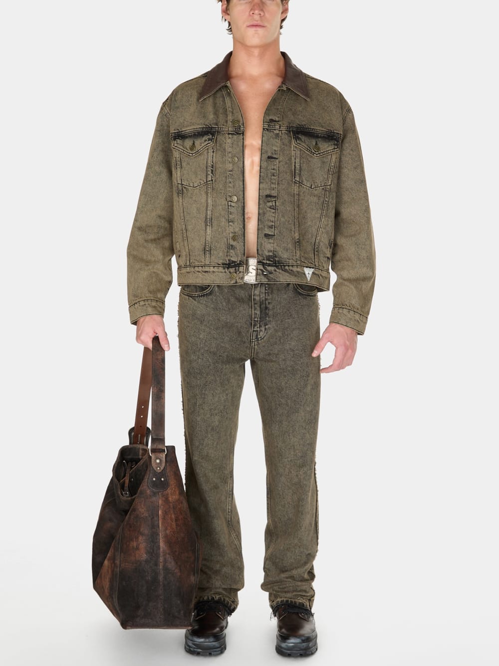 tinted denim trucker jacket - Guess