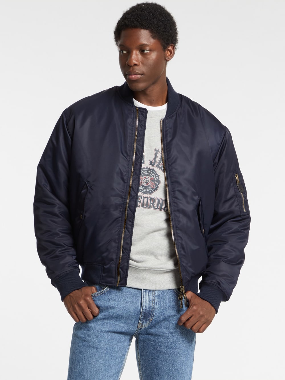 Nylon Flight Jacket - Guess