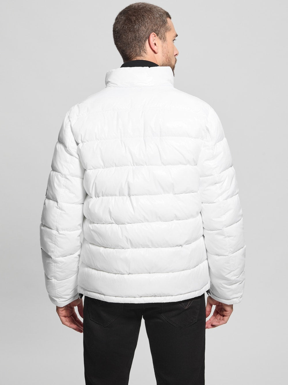 Shiny Hooded Puffer Jacket - Guess