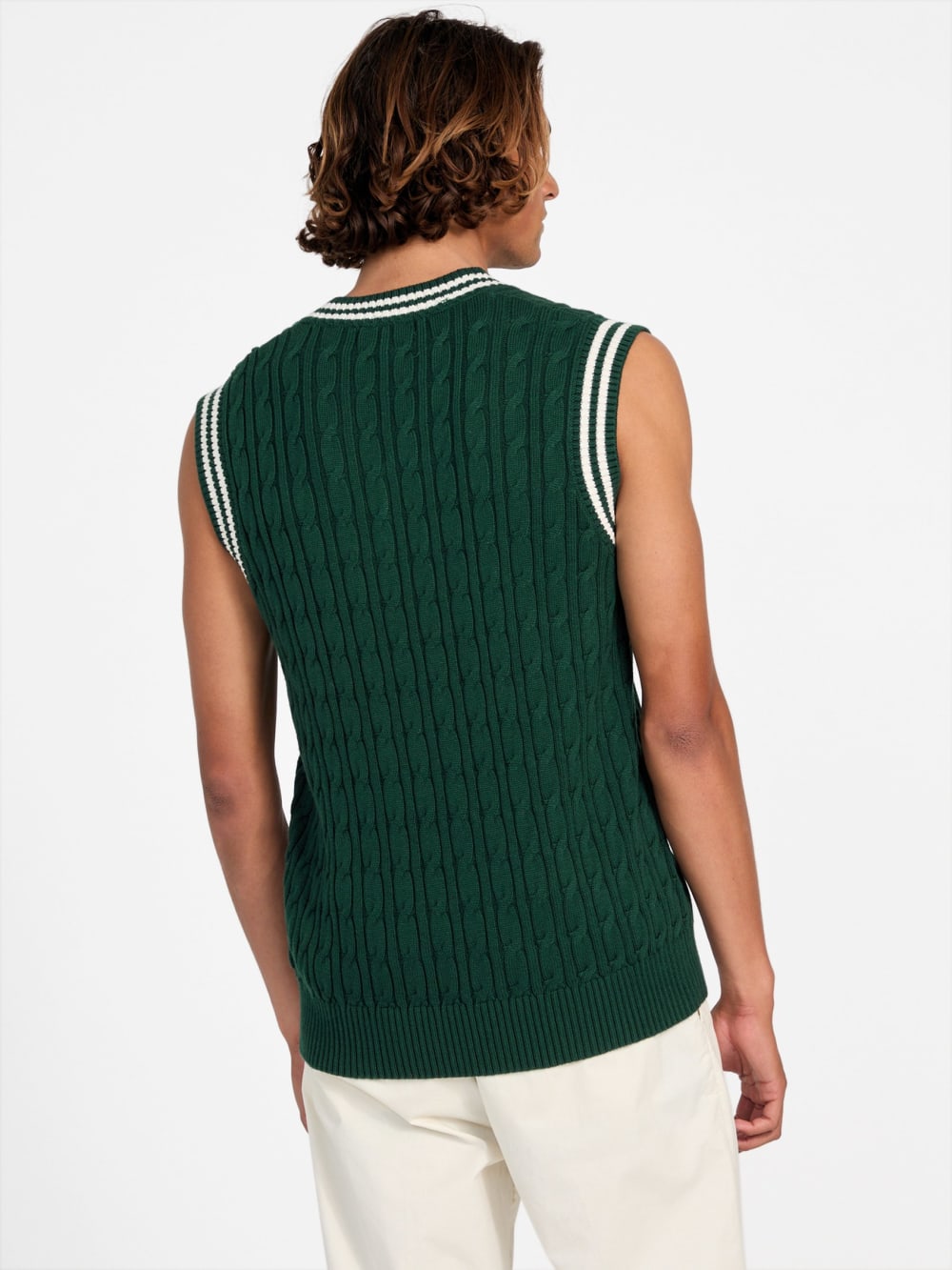 Eco Holden V-Neck Cable-Knit Vest - Guess