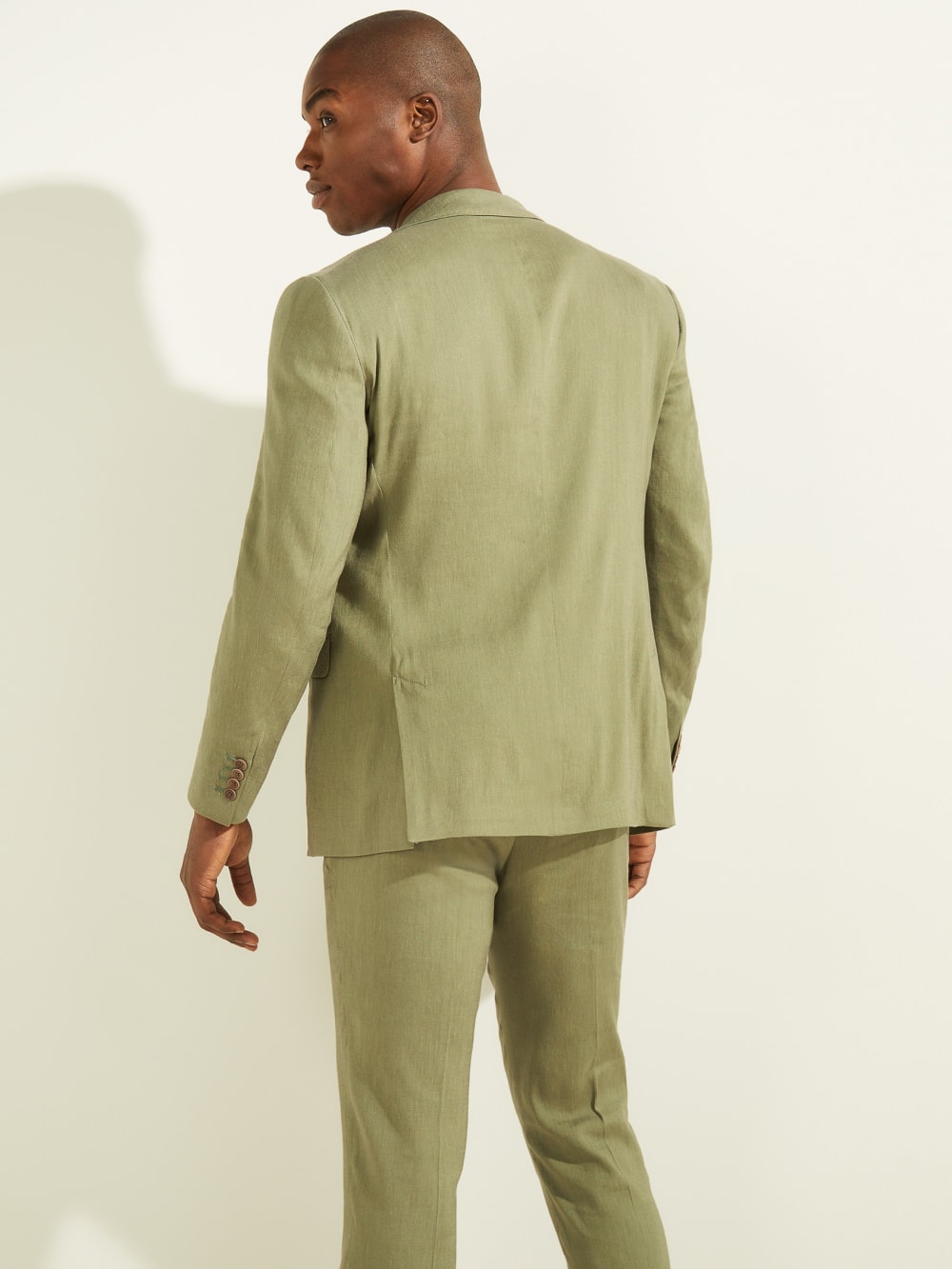 Linen-Blend Single Breasted Blazer - Guess