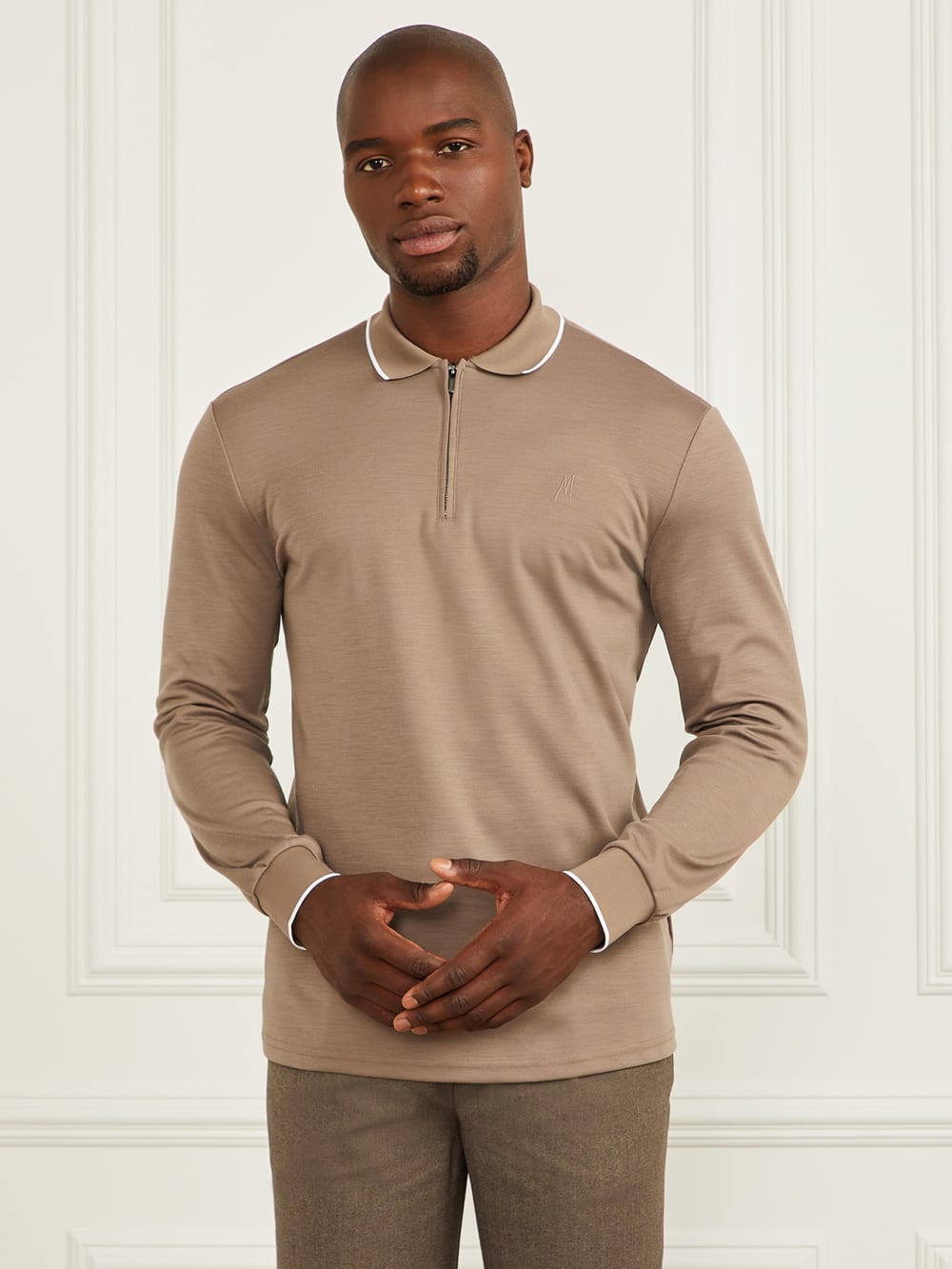 Long-Sleeve Zip Polo - Guess