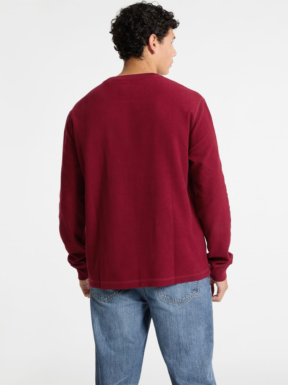 Waffle-Knit Mini Triangle Long-Sleeve Tee - Guess