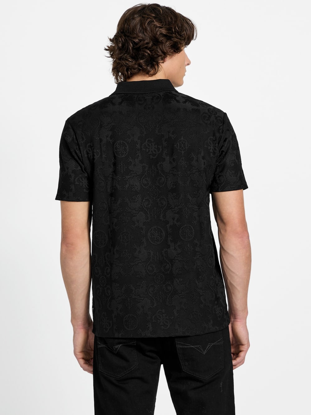 Eco Tonal Jacquard Polo - Guess