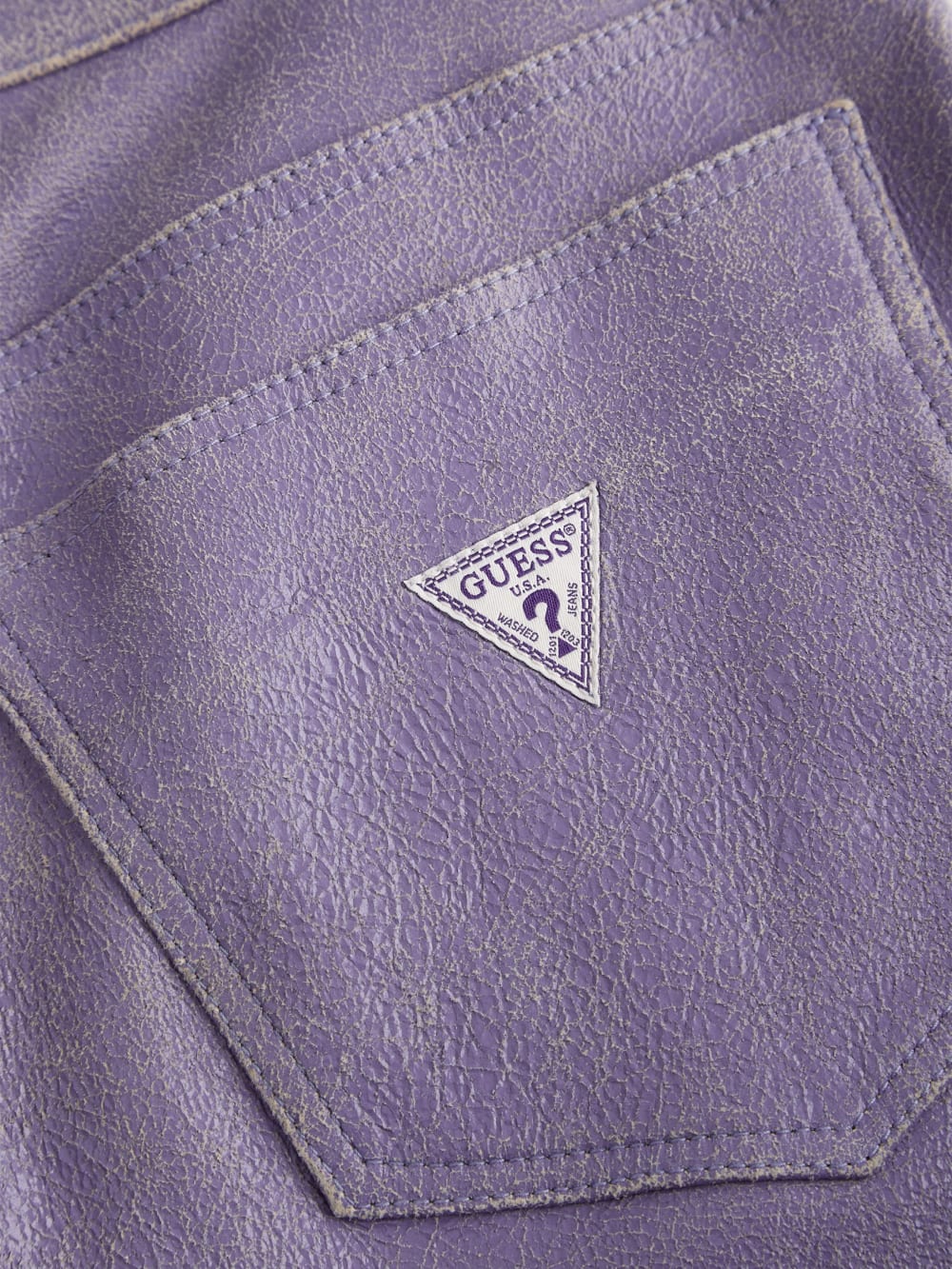 Cracked Leather Flared Pants - Guess