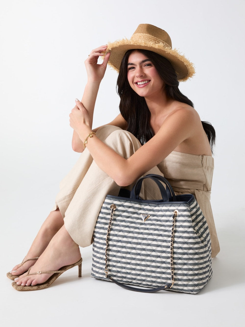 Wide Brim Straw Hat - Guess