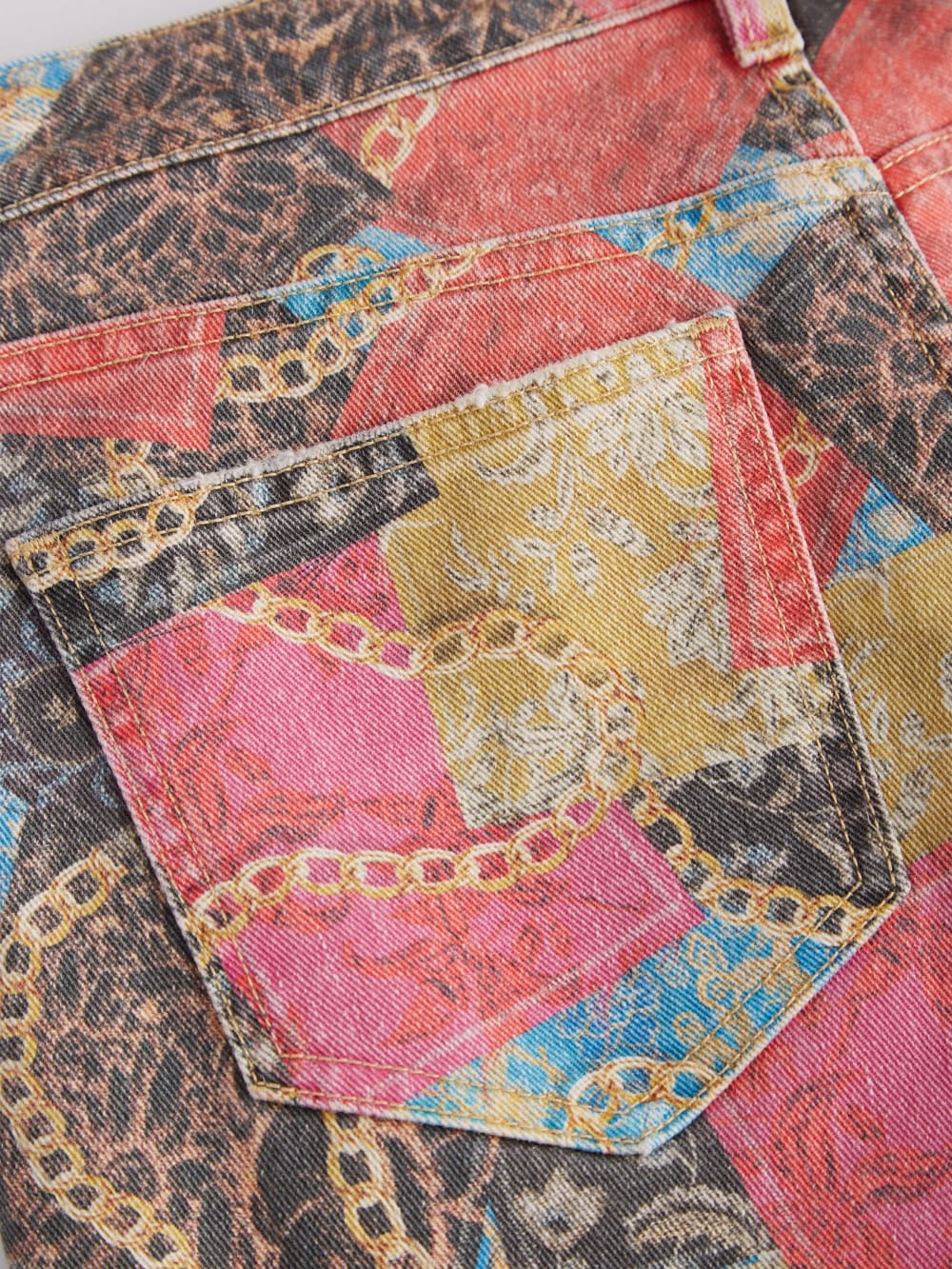 Printed Denim Flared Jeans - Guess