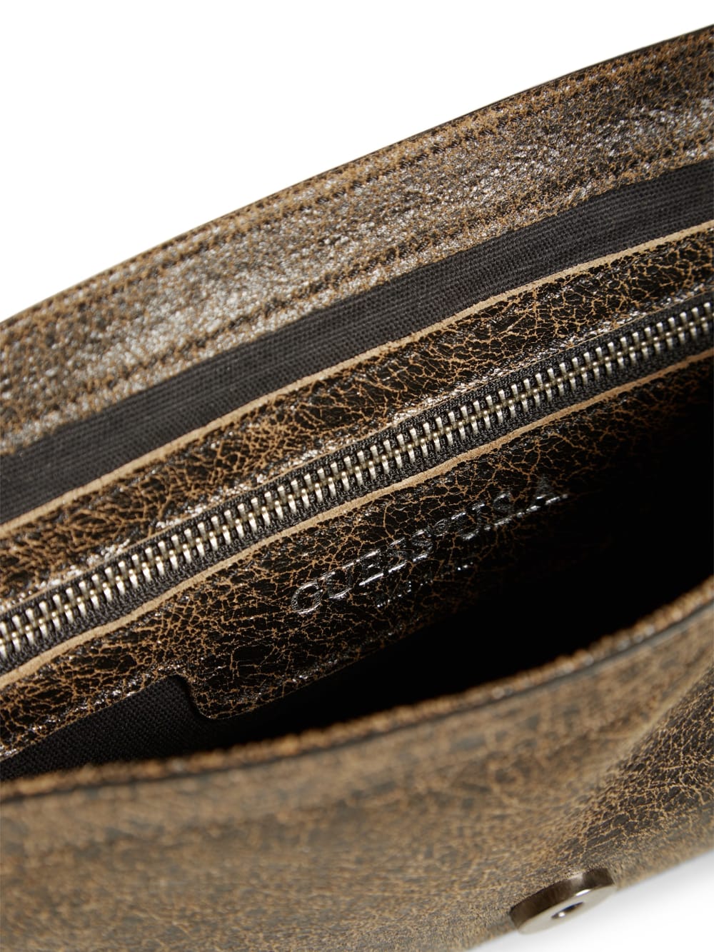 Cracked Leather Shoulder Bag - Guess