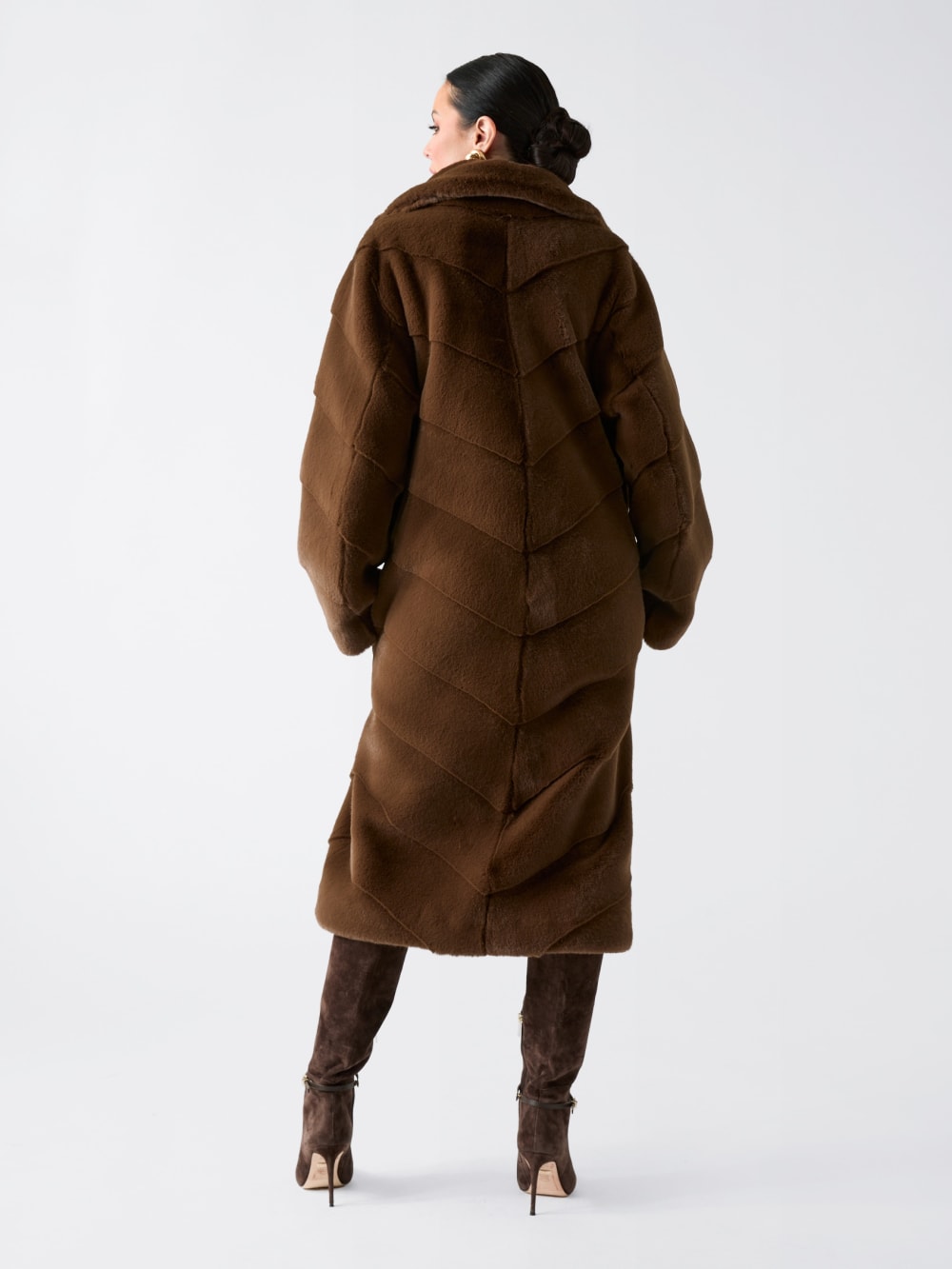 Maya Longline Faux-Fur Coat - Guess
