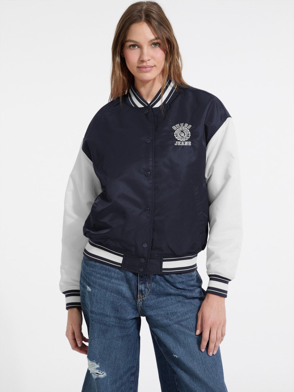 Embroidered Varsity Jacket - Guess