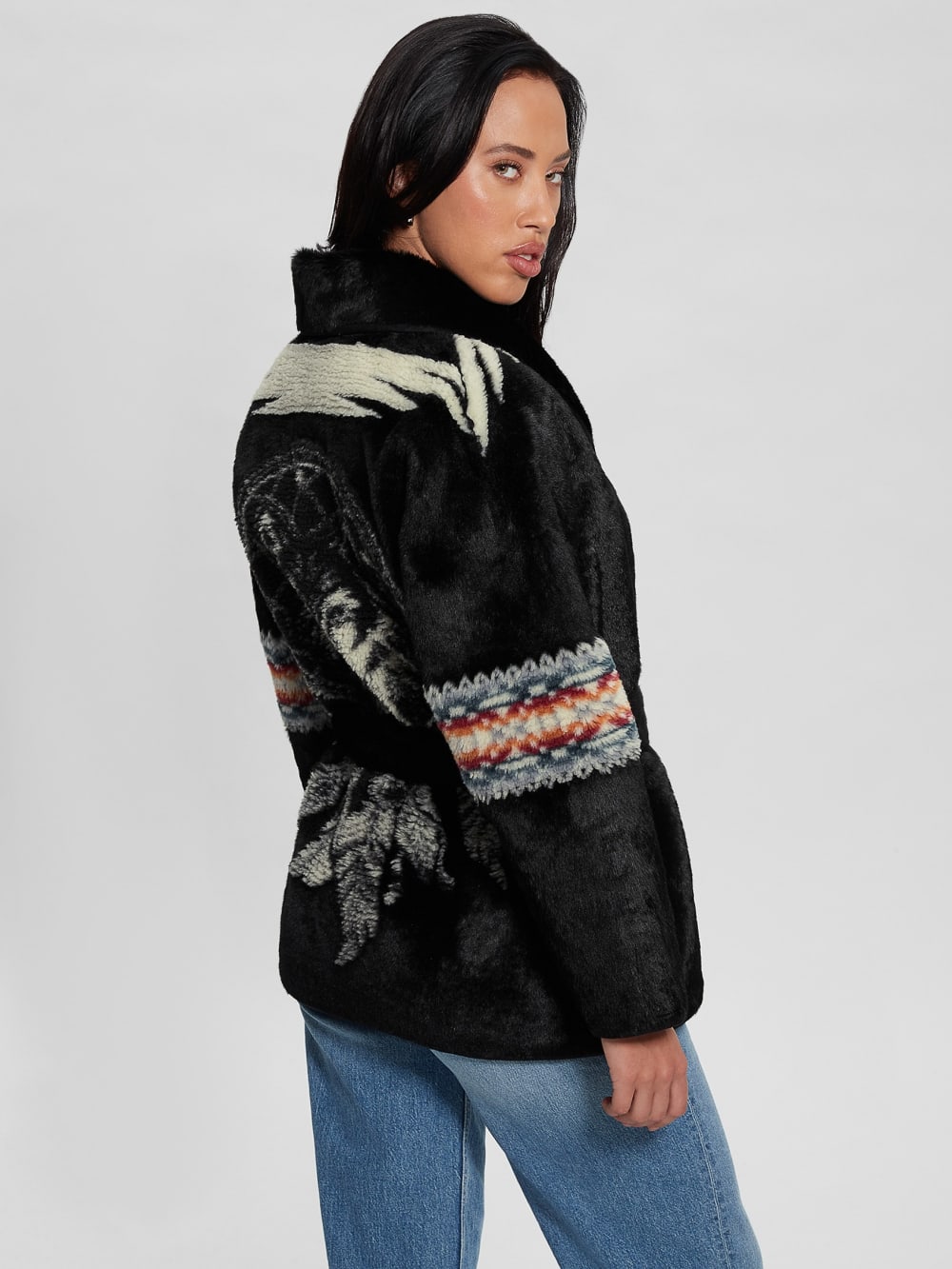 Carlotta Faux-Fur Wrap Jacket - Guess