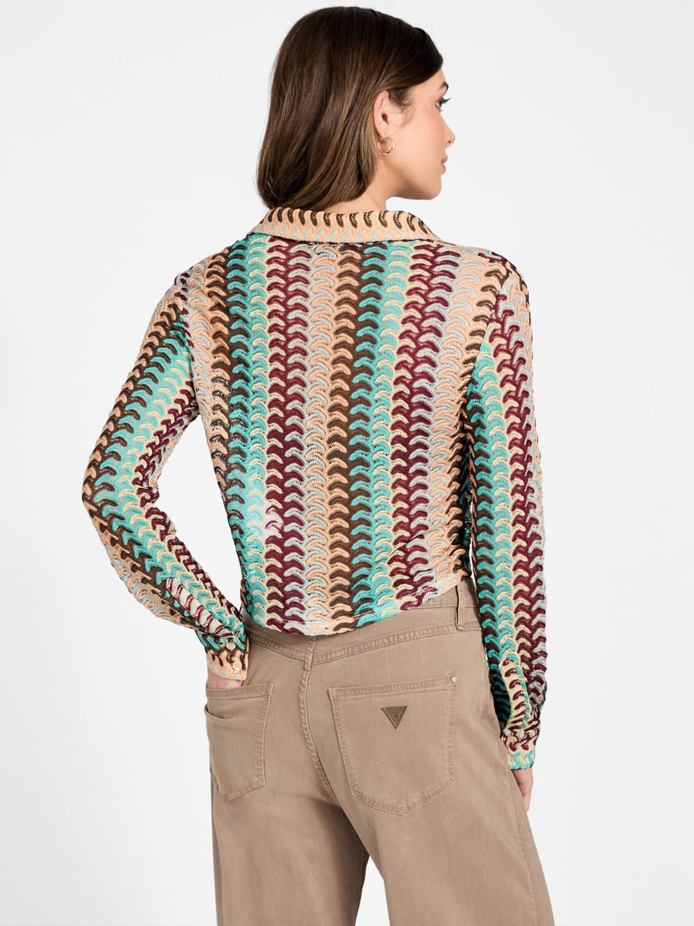 Izzy Striped Knit Shirt - Guess