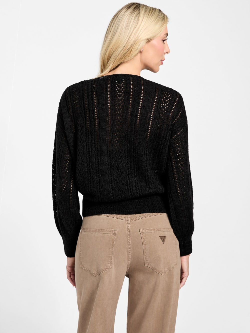 Izabella Wool-Blend Surplice Sweater - Guess