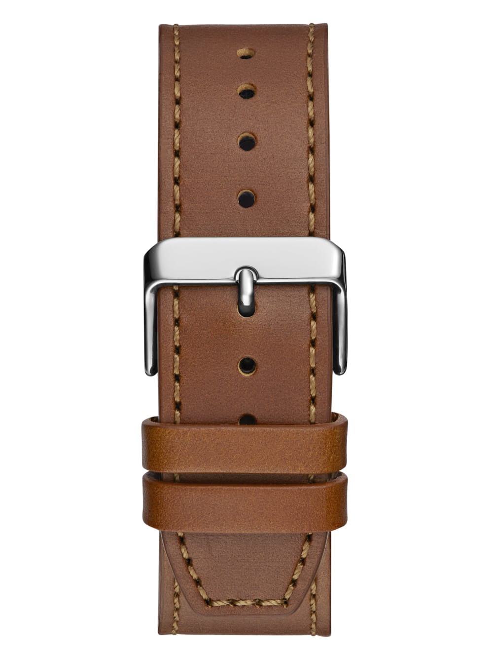 Two-Tone and Brown Leather Multifunction Watch - Guess