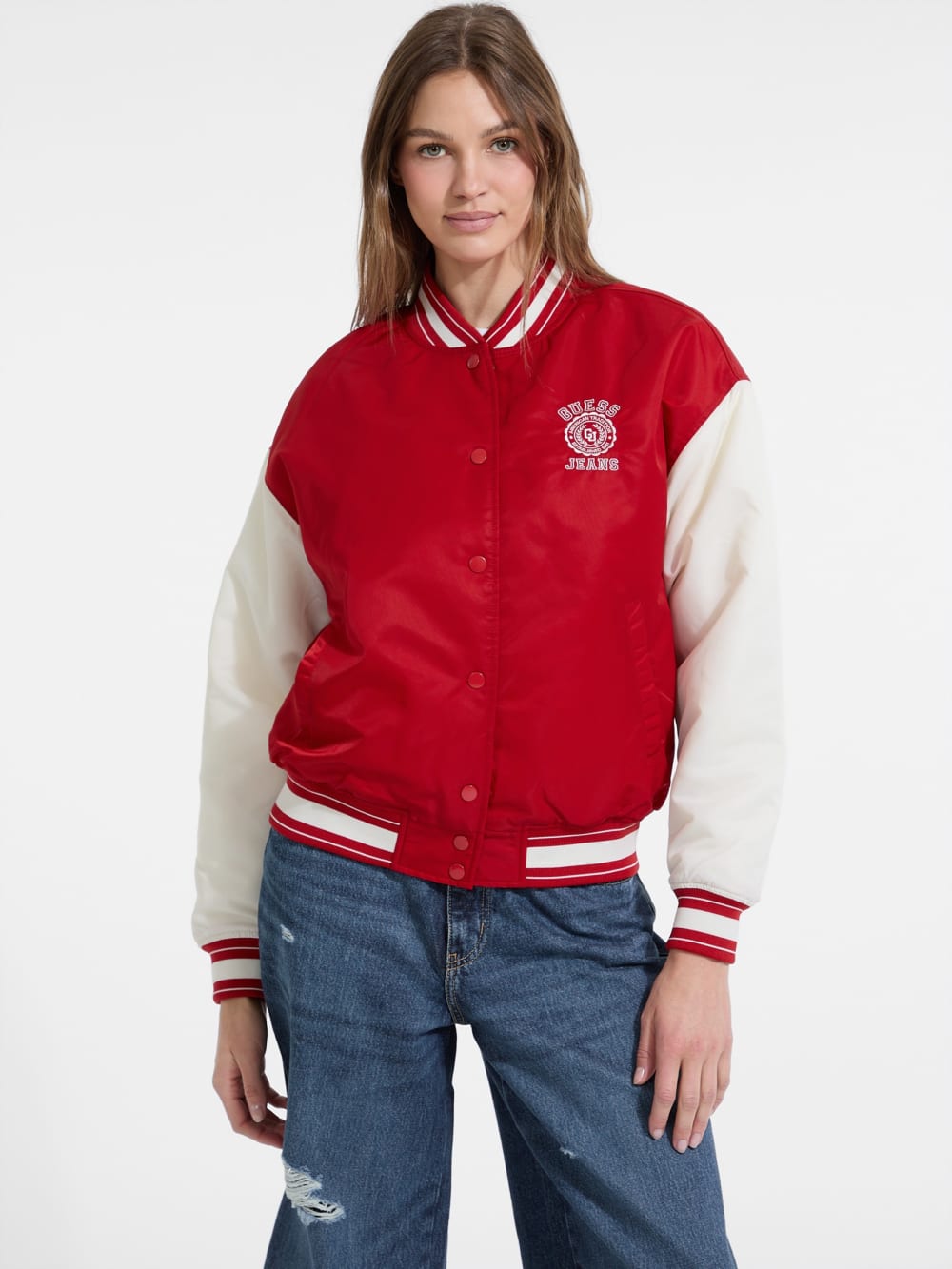 Embroidered Varsity Jacket - Guess