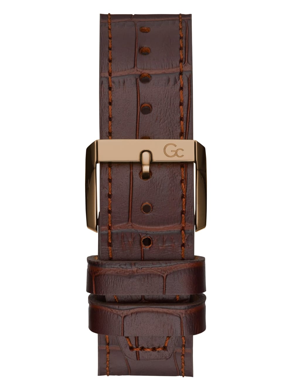 Gc Gold-Tone and Brown Leather Chronograph Watch - Guess