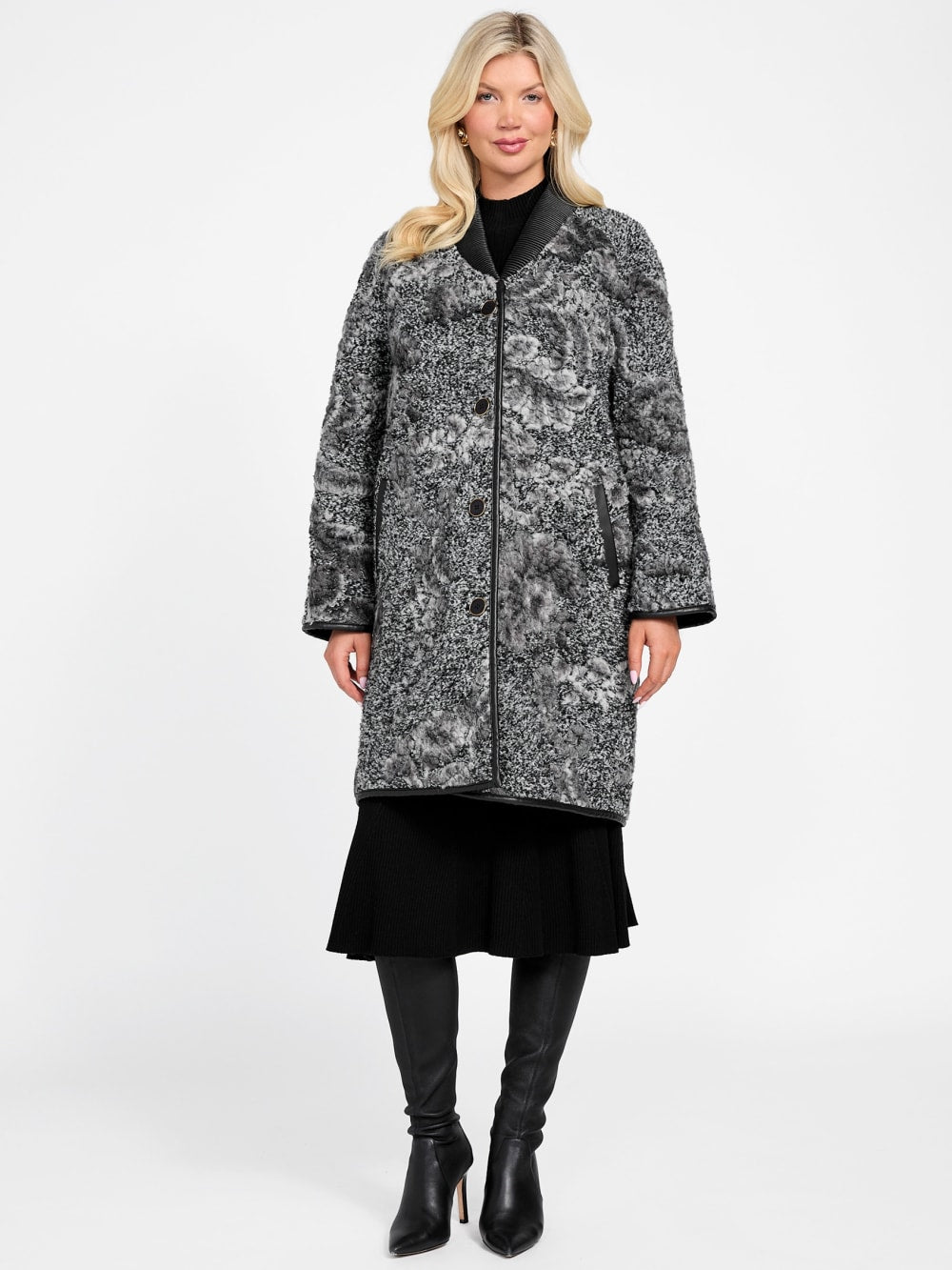 Marciano jacquard wool-blend coat - Guess